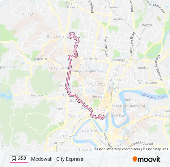 352 Bus Line Map
