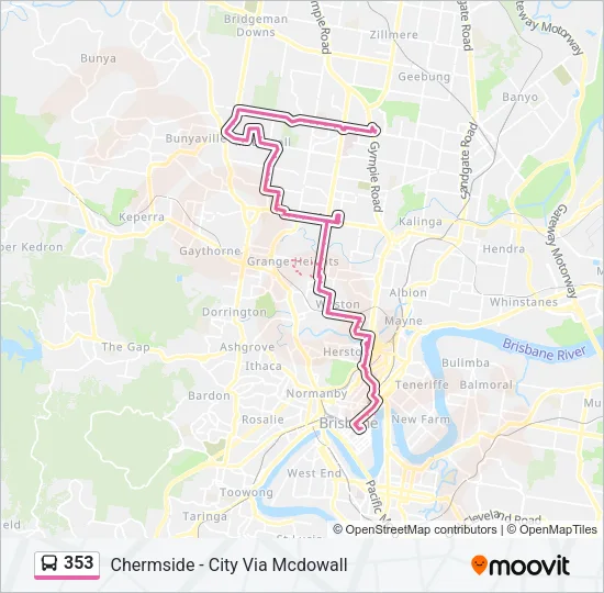 353 Bus Line Map