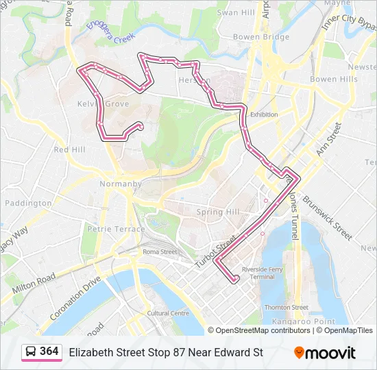364 Bus Line Map