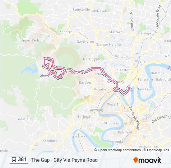 381 Bus Line Map