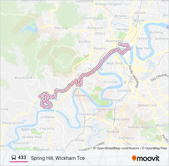 433 Bus Line Map