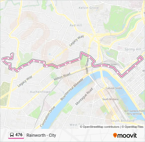476 Route: Schedules, Stops & Maps - Bardon, Warburton St (Updated)