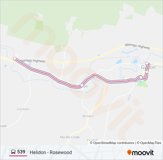 539 bus Line Map