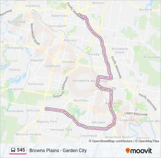 545 Bus Line Map