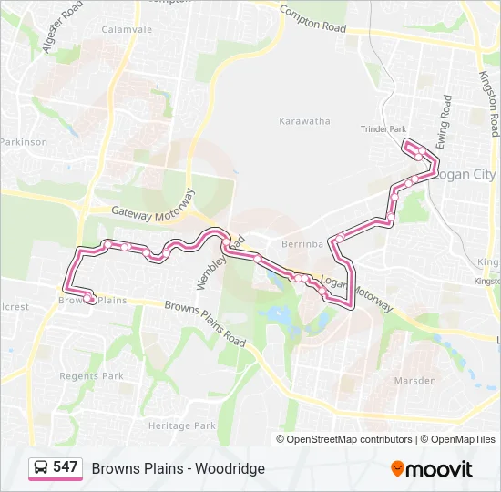 547 Bus Line Map