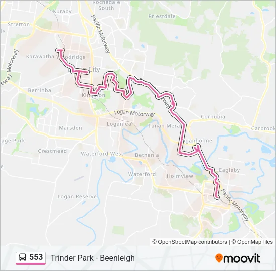 553 Bus Line Map