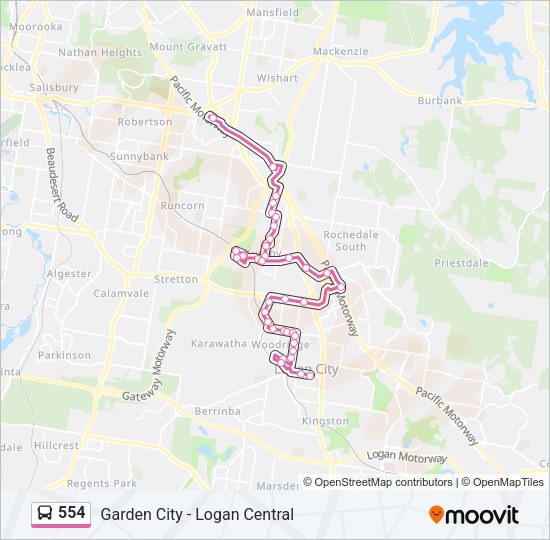 554 Bus Line Map