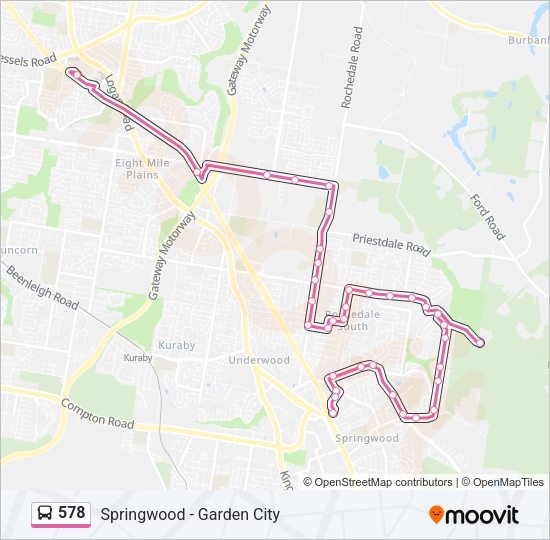 578 Bus Line Map