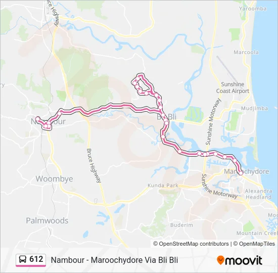 612 Bus Line Map
