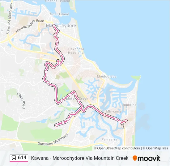 614 Bus Line Map