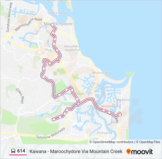 614 Bus Line Map