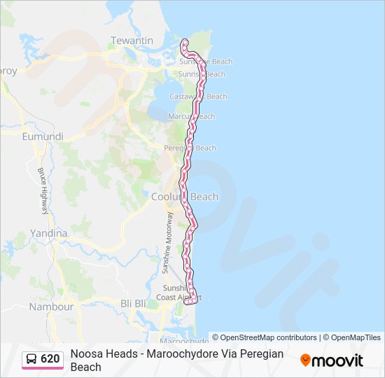 620 Route: Schedules, Stops & Maps - Mudjimba Beach (Updated)