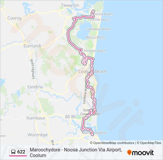 622 Bus Line Map