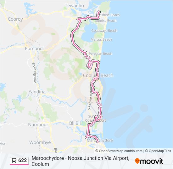 622 bus Line Map