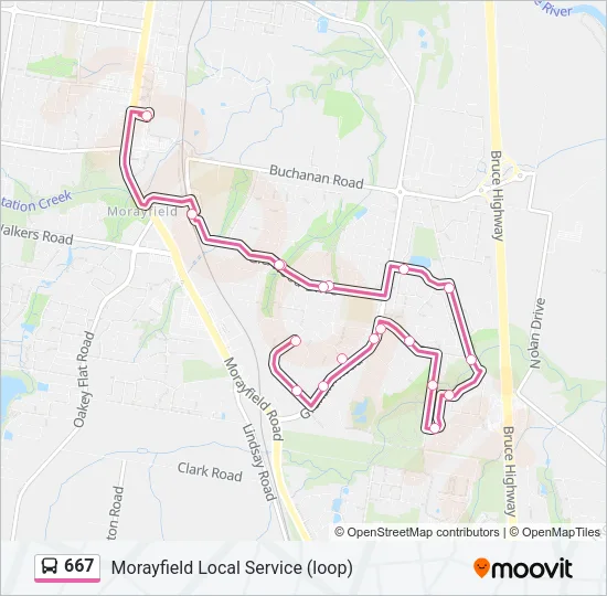 667 Bus Line Map