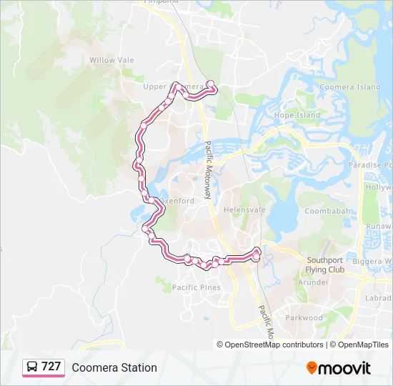 727 Bus Line Map