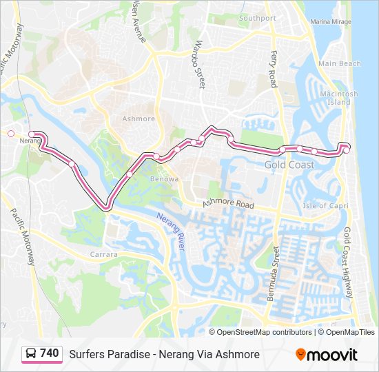 740 Route: Schedules, Stops & Maps - Surfers Paradise (Updated)