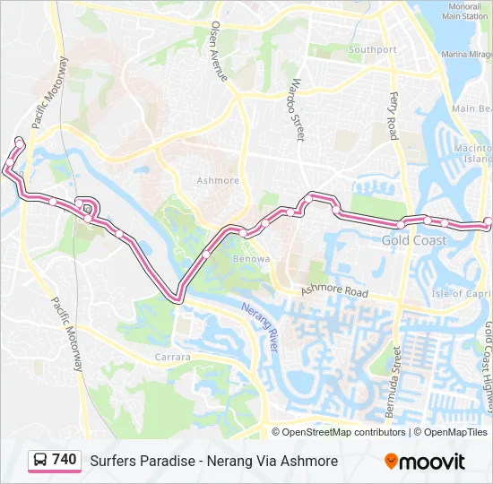 740 Bus Line Map