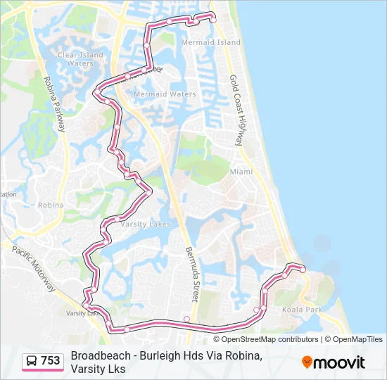 753 Bus Line Map