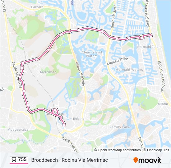 755 Bus Line Map