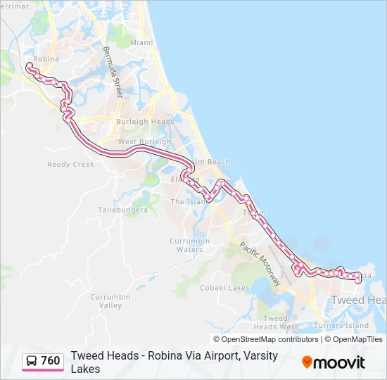 760 Bus Line Map