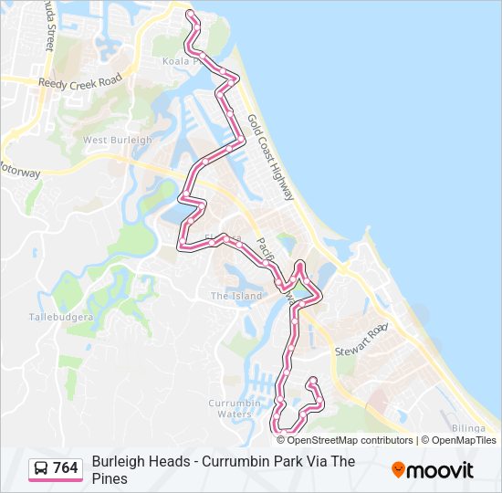 764 bus Line Map