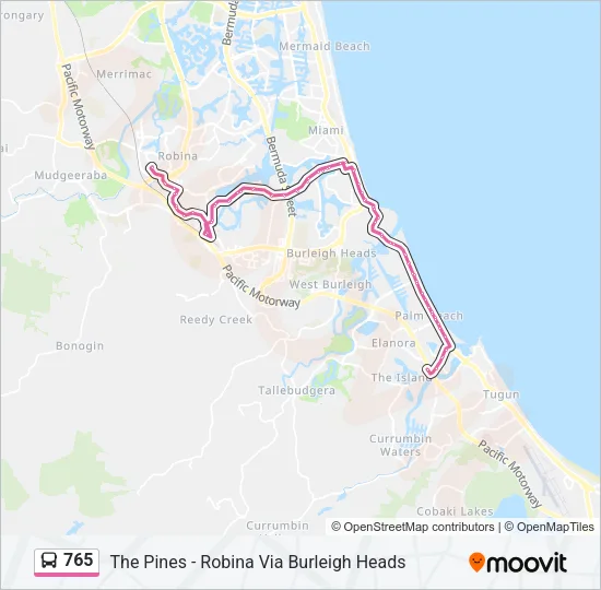 765 Bus Line Map
