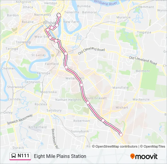 N111 Bus Line Map
