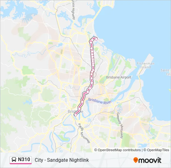 N310 Bus Line Map