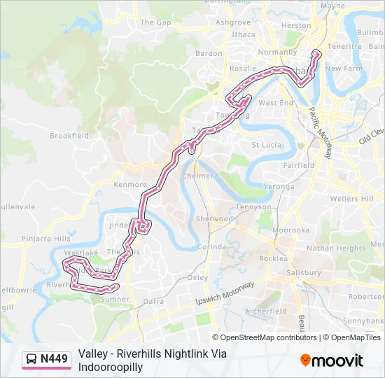 N449 Bus Line Map