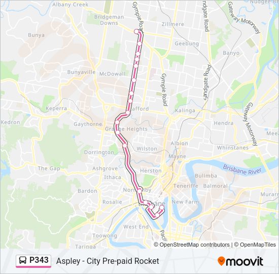 P343 bus Line Map