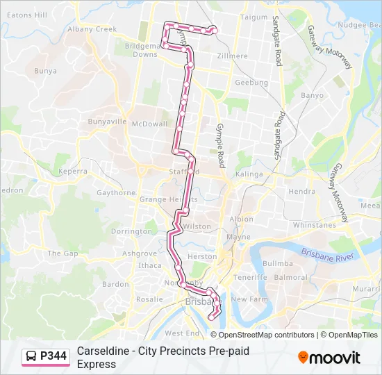 P344 Bus Line Map