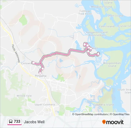 733 Bus Line Map
