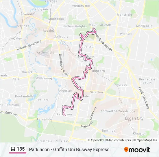 135 Bus Line Map