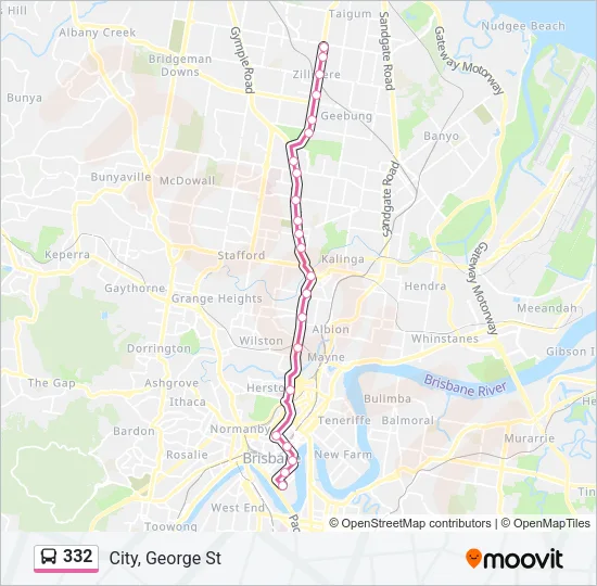 332 Bus Line Map