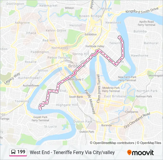 199 Bus Line Map