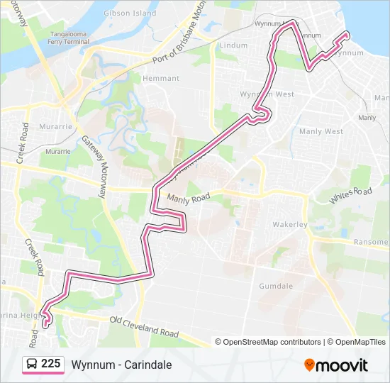225 Bus Line Map