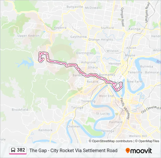 382 Bus Line Map