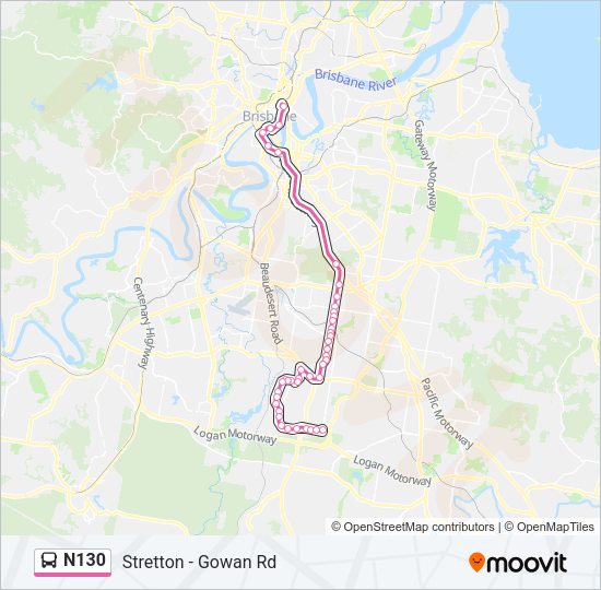 N130 Bus Line Map