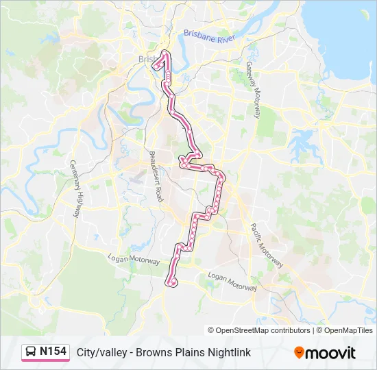 N154 Bus Line Map