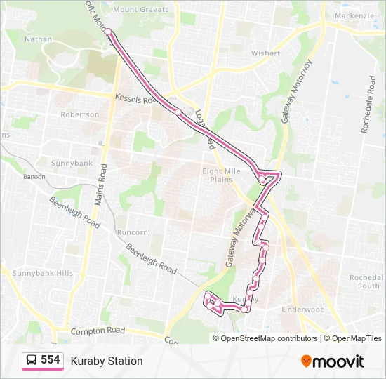 554 Route: Schedules, Stops & Maps - Kuraby Station (Updated)