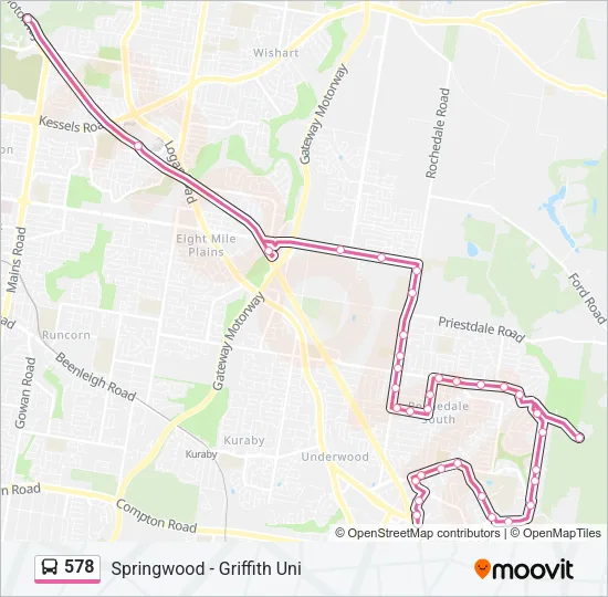 578 Bus Line Map
