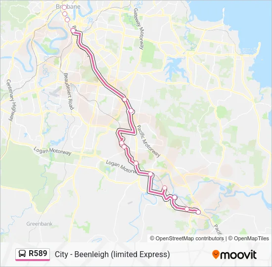 R589 Bus Line Map