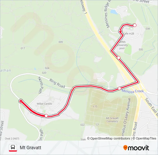 NATHAN -  MT GRAVATT CAMPUSES Bus Line Map