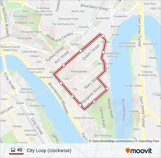 40 Bus Line Map
