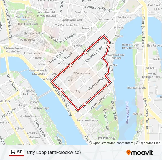 50 Bus Line Map