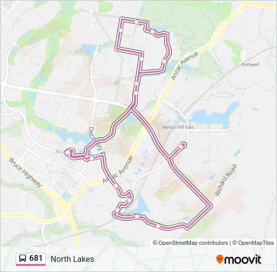 681 Bus Line Map