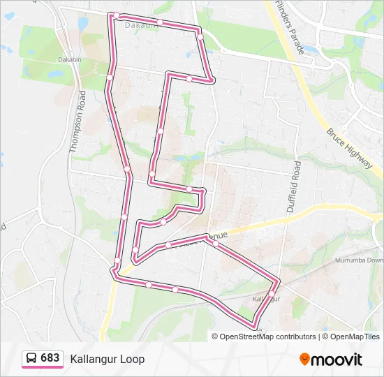 683 Route: Schedules, Stops & Maps - Kallangur Loop (Updated)