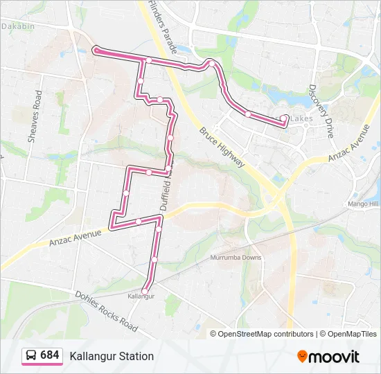 684 Bus Line Map