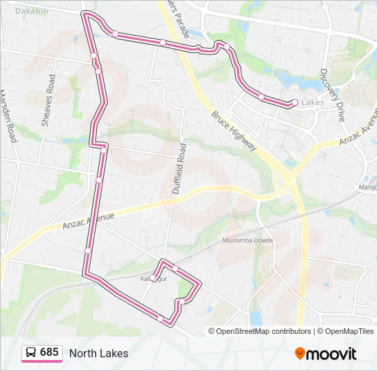 685 Bus Line Map